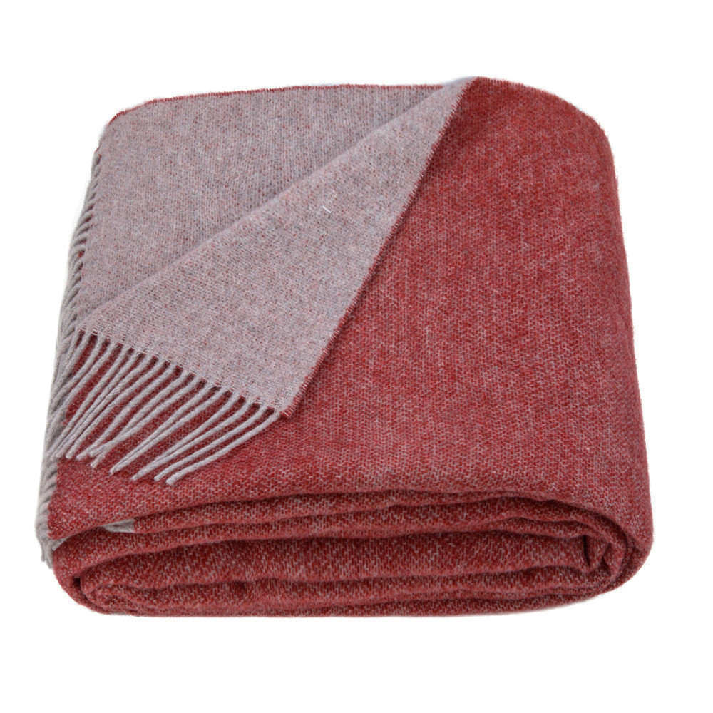 Doppelseitige Merino Wolldecke
