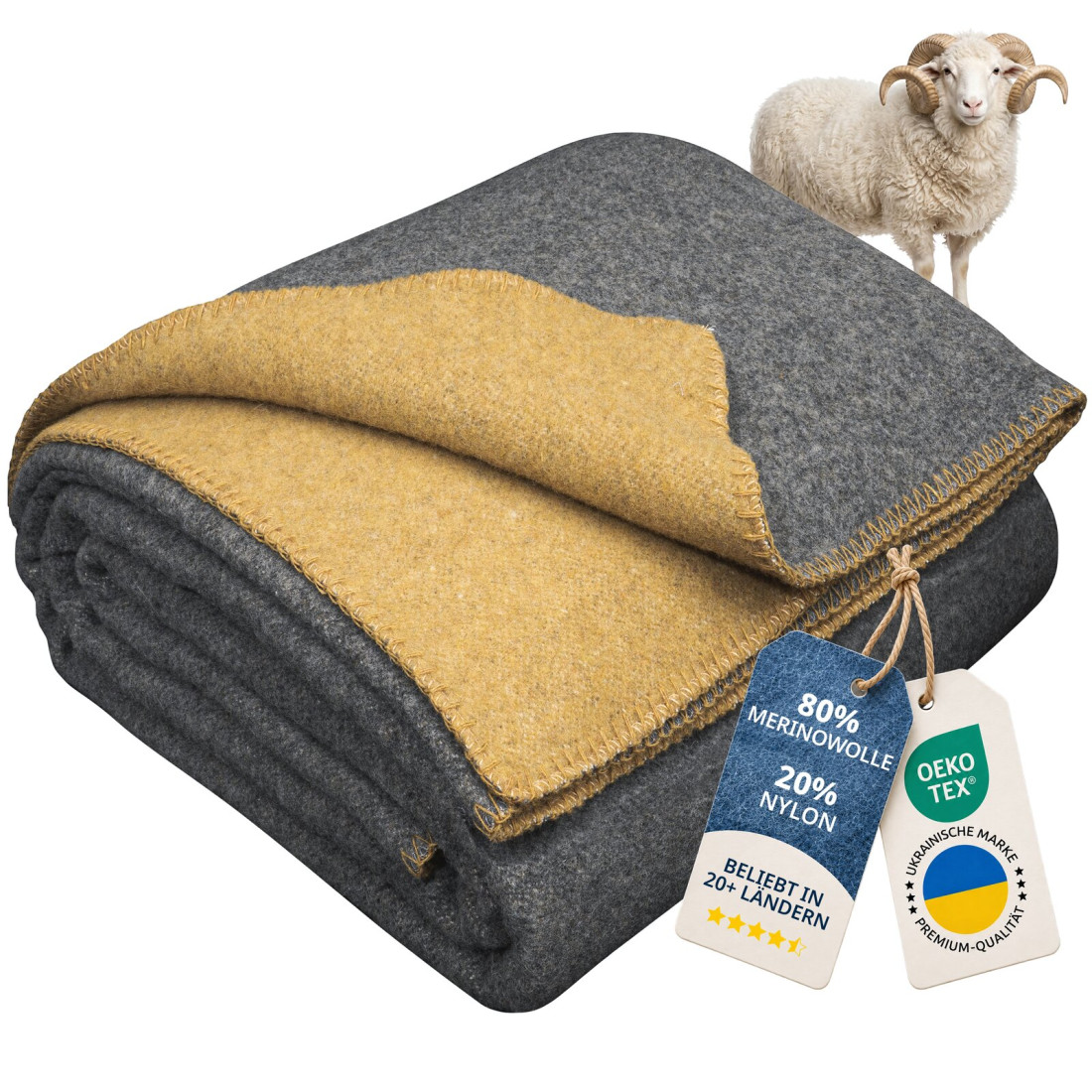 80% Merino Wolldecke