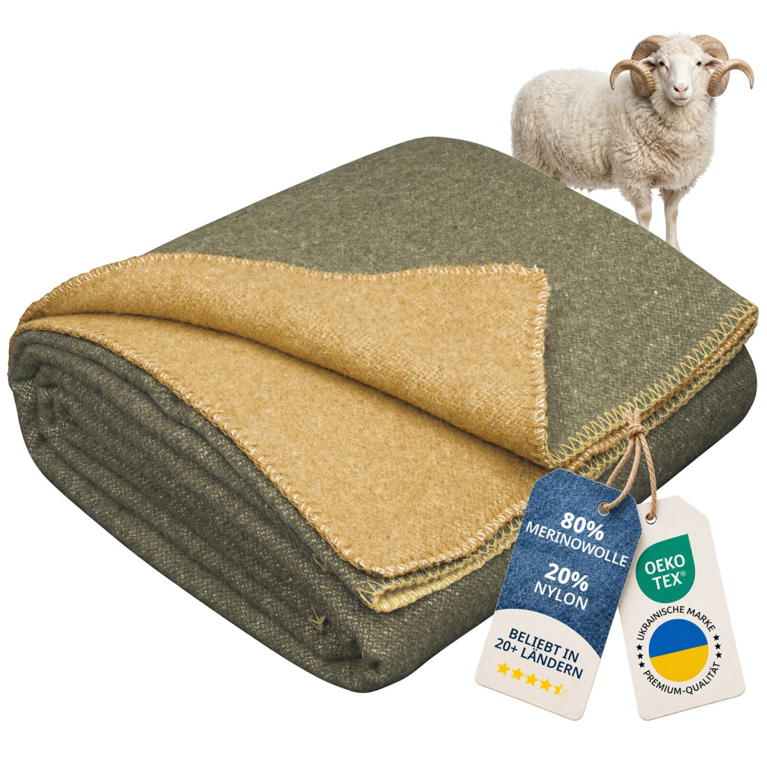 80% Merino Wolldecke