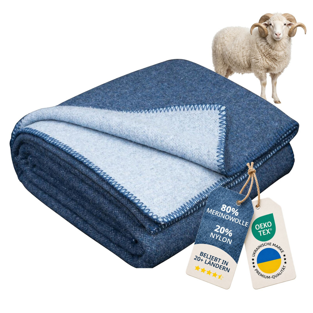 80% Merino Wolldecke