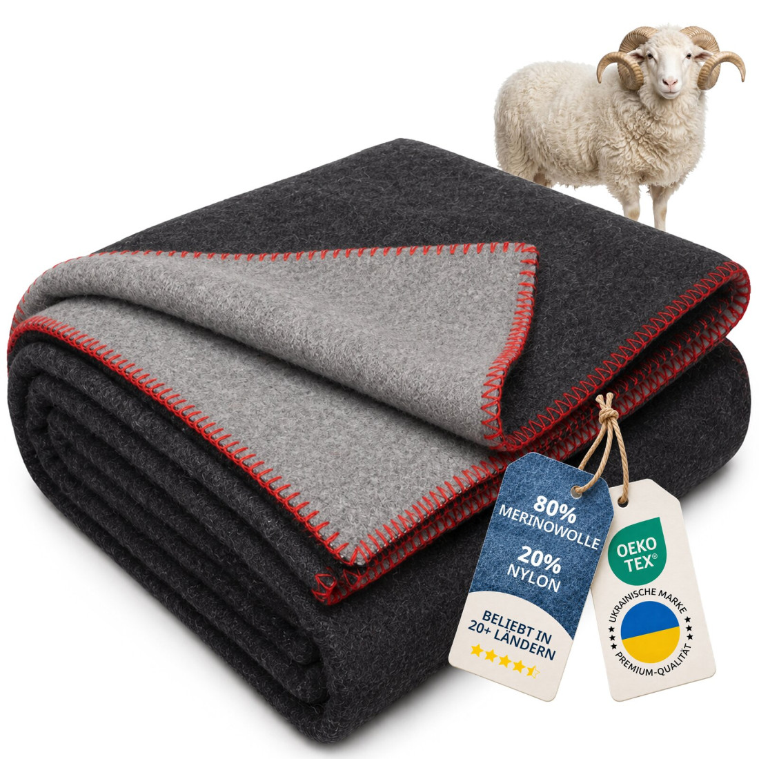 80% Merino Wolldecke