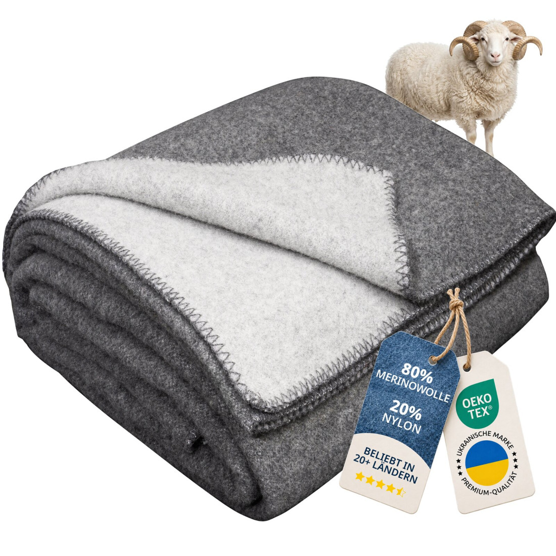 80% Merino Wolldecke