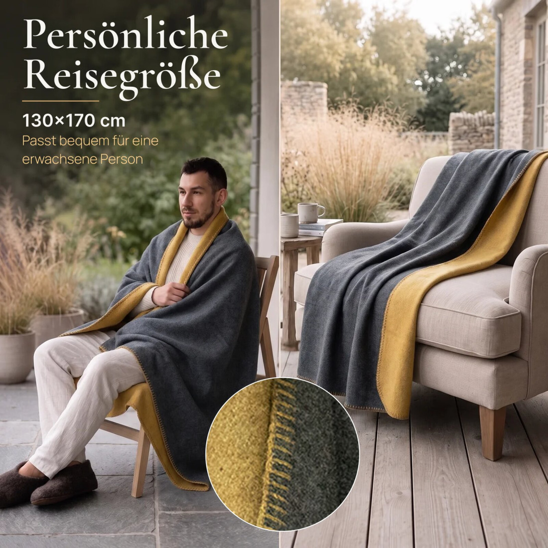 Wendbare Wolldecke aus 100 % Wolle · 4