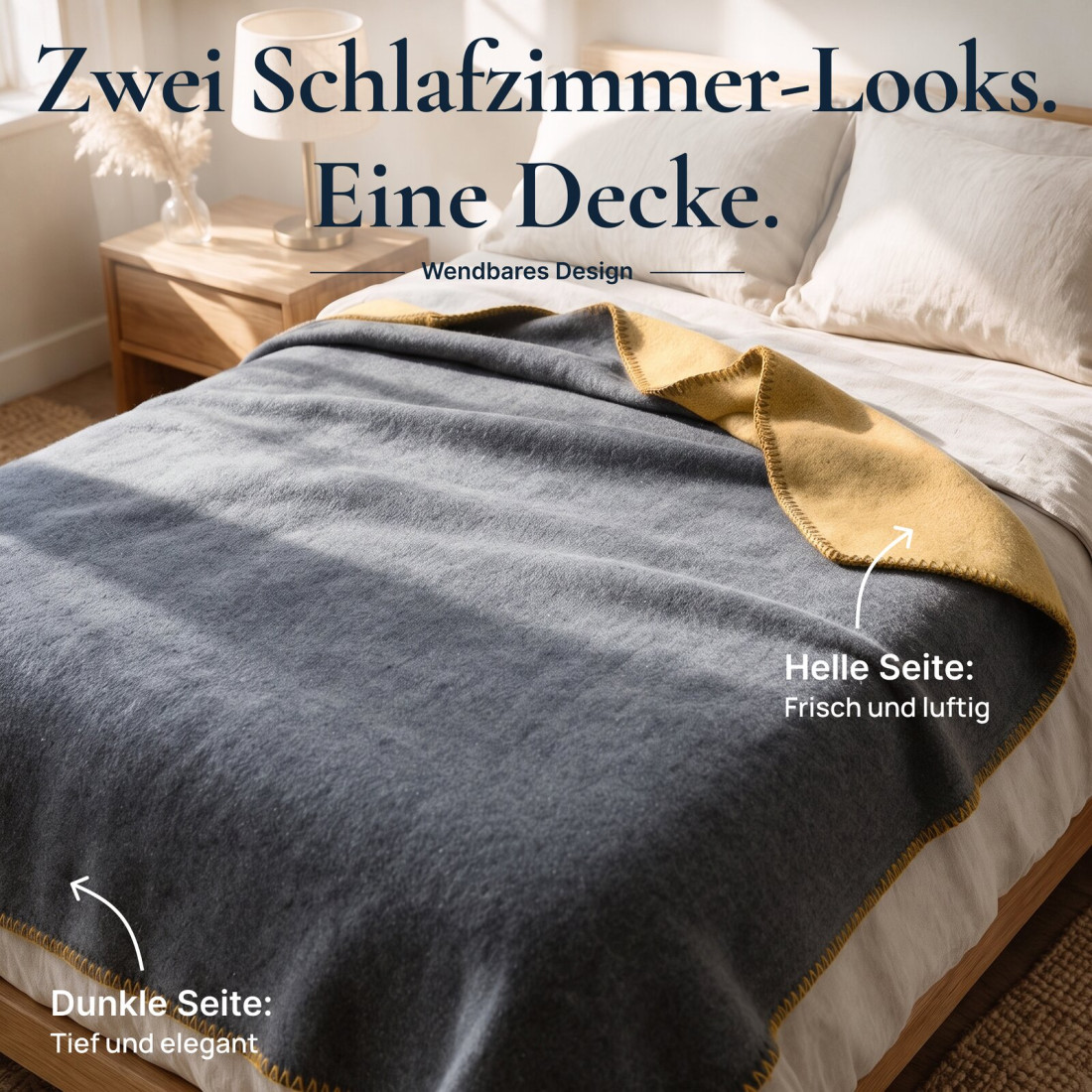 Wendbare Wolldecke aus 100 % Wolle · 2