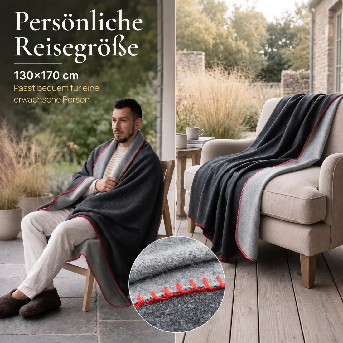Wendbare Wolldecke aus 100 % Wolle · 4