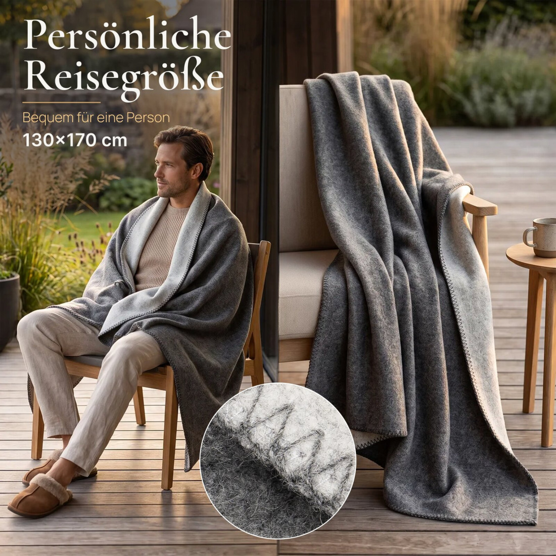 Wendbare Wolldecke aus 100 % Wolle · 4