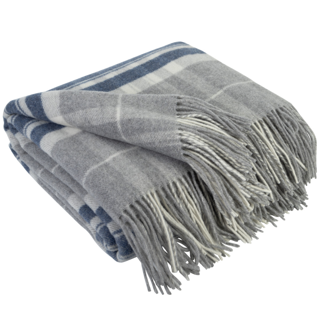 Kaschmir Wolldecke mit Merino Tartan