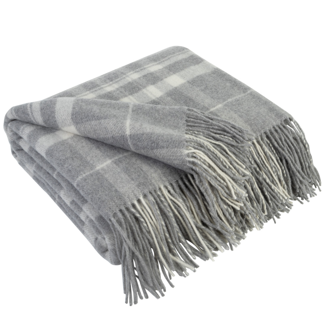 Kaschmir Wolldecke mit Merino Tartan
