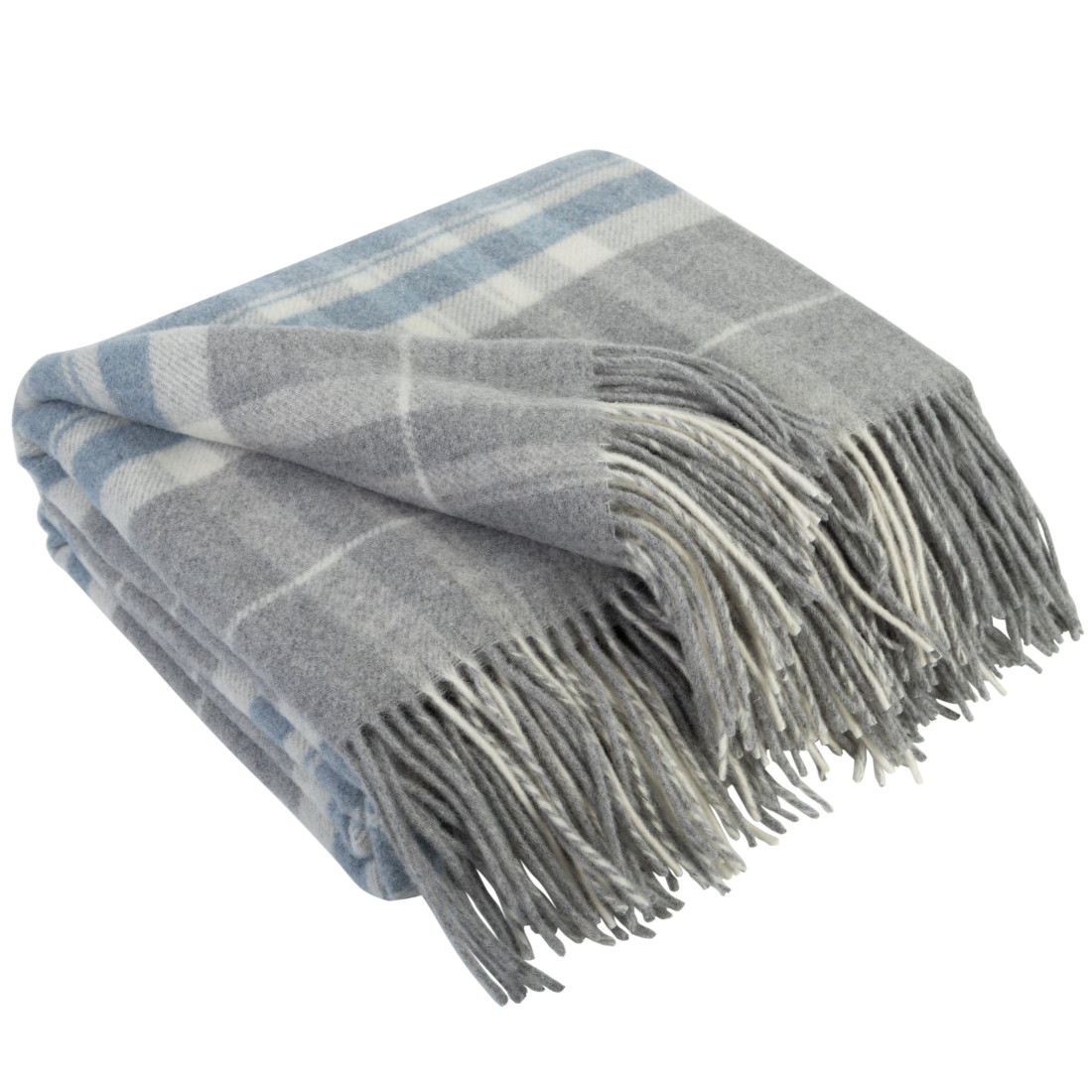 Kaschmir Wolldecke mit Merino Tartan