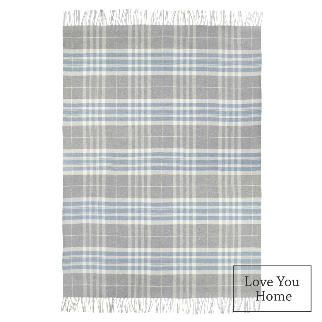 Kaschmir Wolldecke mit Merino Tartan · 4