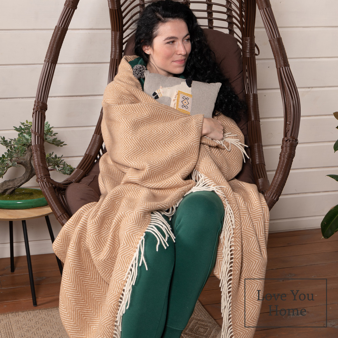 Merino Wolldecke Ecken Chevron · 4