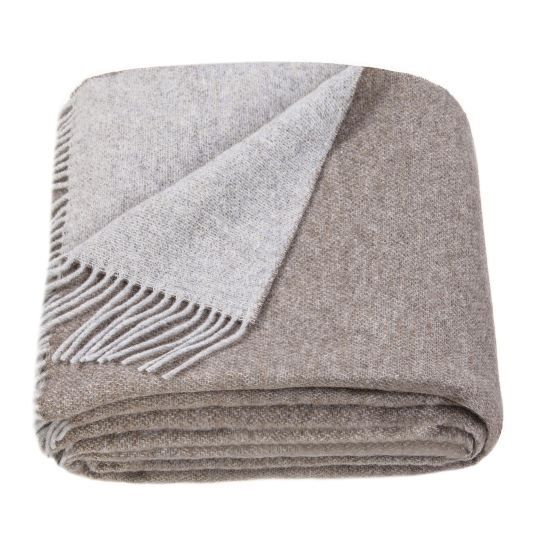 Doppelseitige Merino Wolldecke