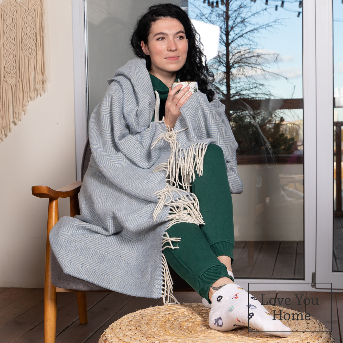 Merino Wolldecke Ecken Chevron · 4