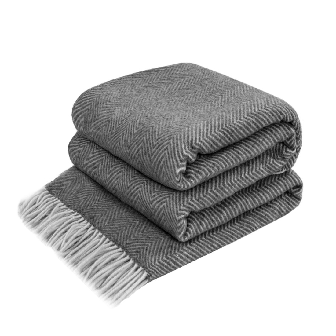 Merino Wolldecke Ecken Chevron