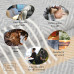 Merino Wolldecke Streifen LoveYouHome (140x200 cm / Grau - Senf - Weiß)