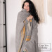 Merino Wolldecke Streifen LoveYouHome (140x200 cm / Grau - Senf - Weiß)