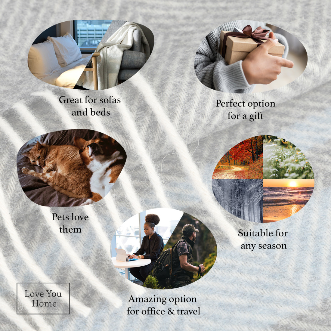 Merino Wolldecke Streifen · 3