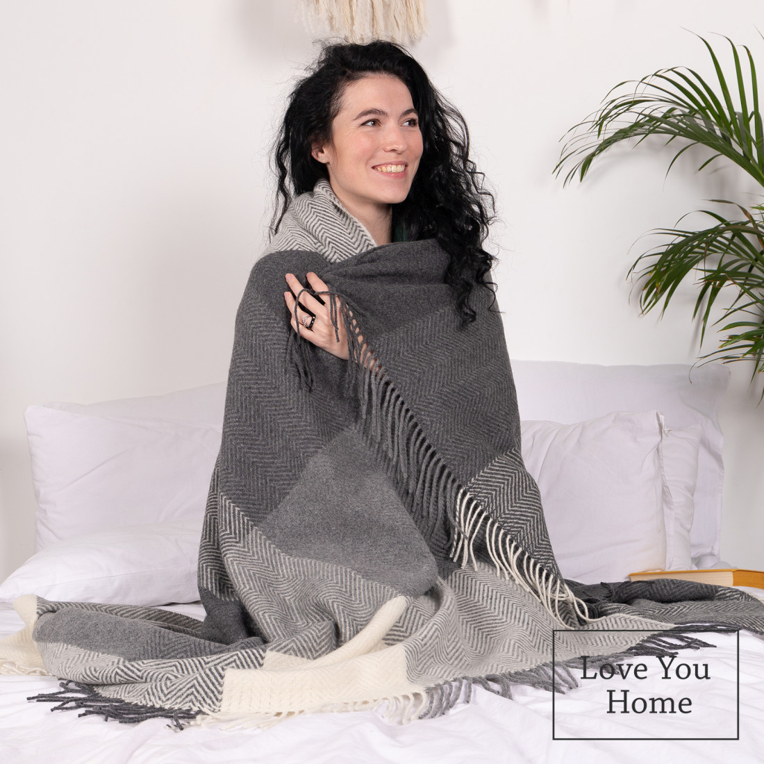 Merino Wolldecke Quadrate Verlauf · 5