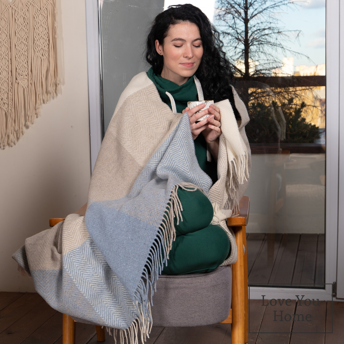 Merino Wolldecke Quadrate Verlauf · 4