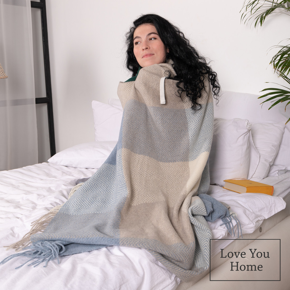 Merino Wolldecke Quadrate Verlauf · 5