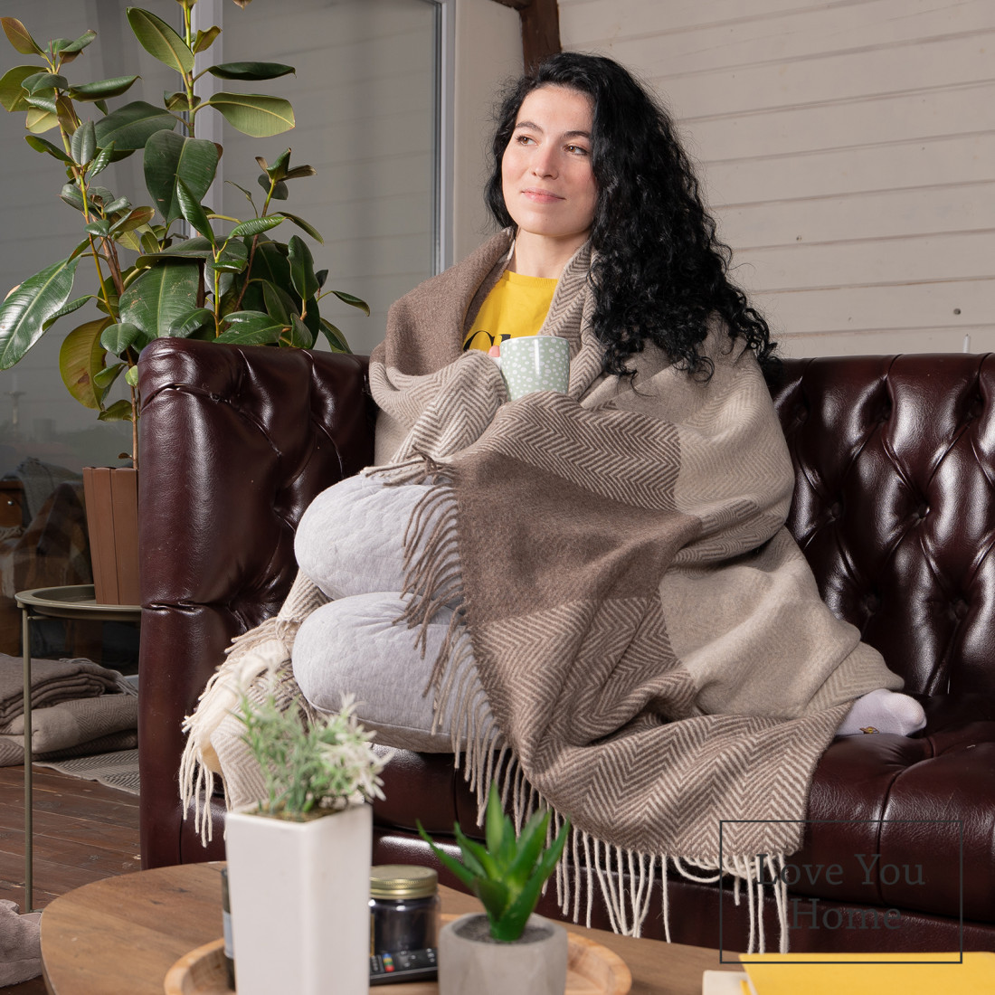 Merino Wolldecke Quadrate Verlauf · 4