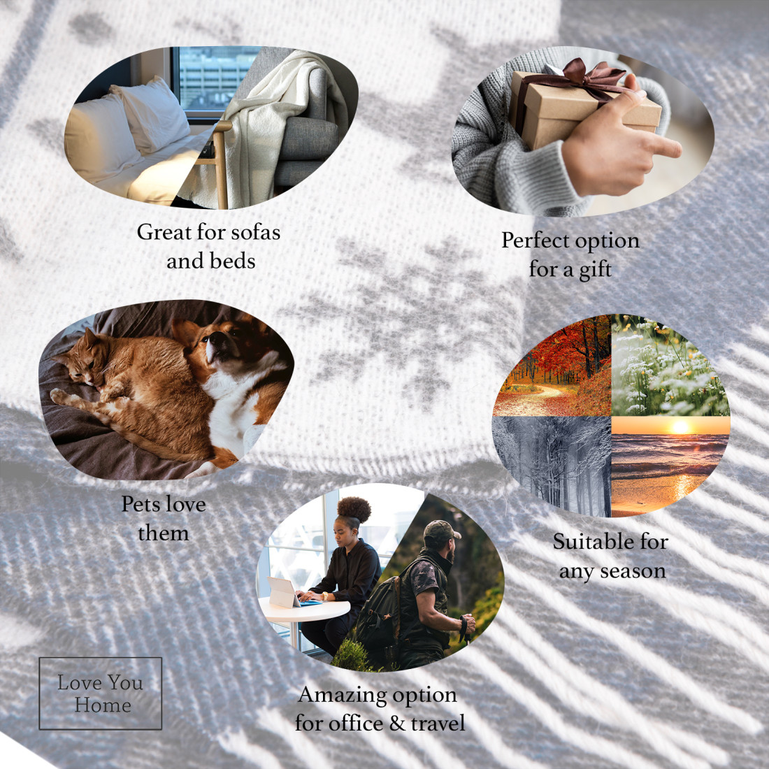 Merino Wolldecke Weihnachtsspecial, Rentiere · 3
