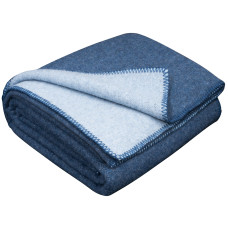 80% Merino Wolldecke LoveYouHome (130x170 cm / Blau - Hellblau)